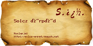 Solcz Árpád névjegykártya